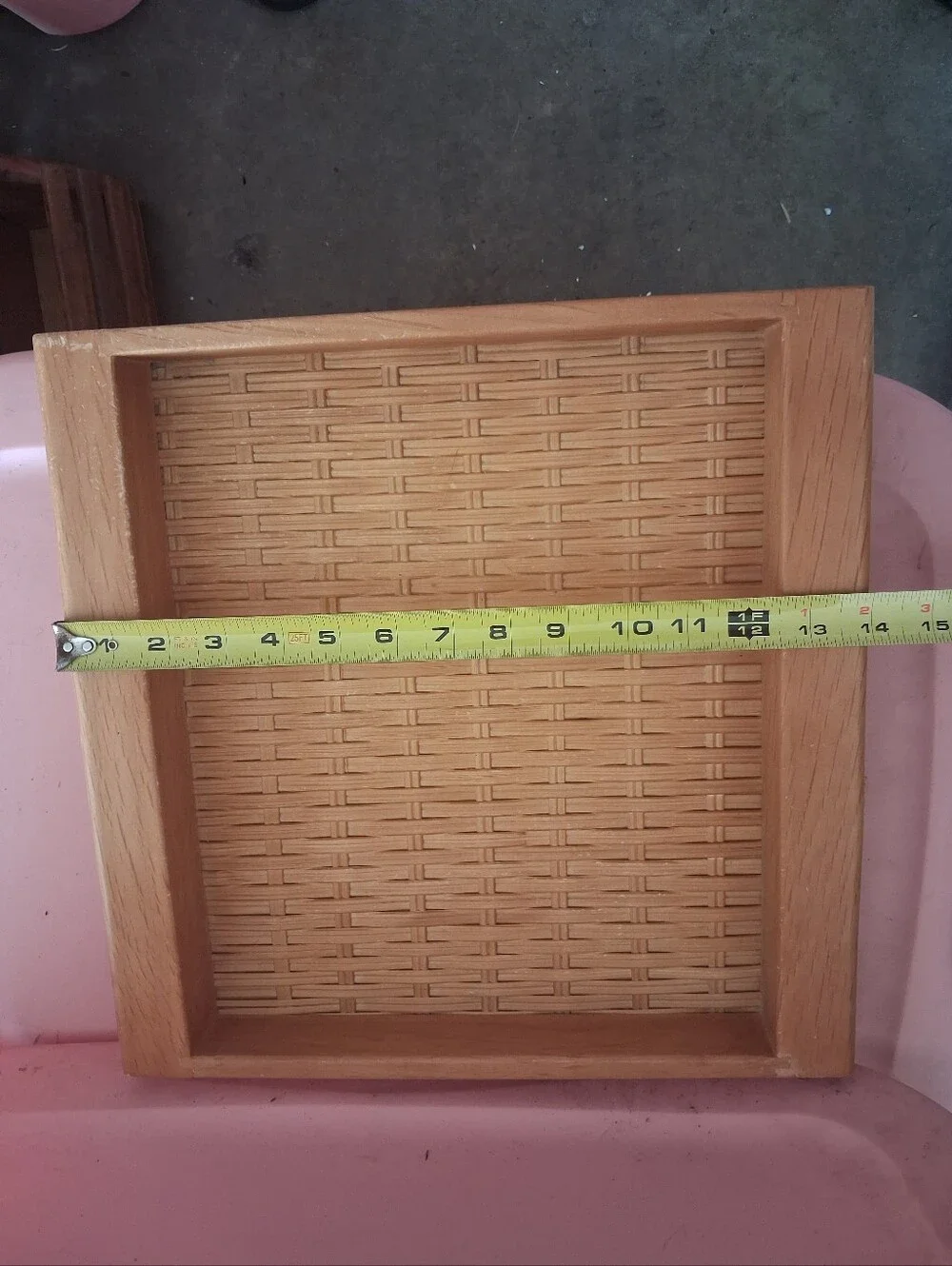 Wooden Wicker Basket Serving Woven Tray - Natural Finish